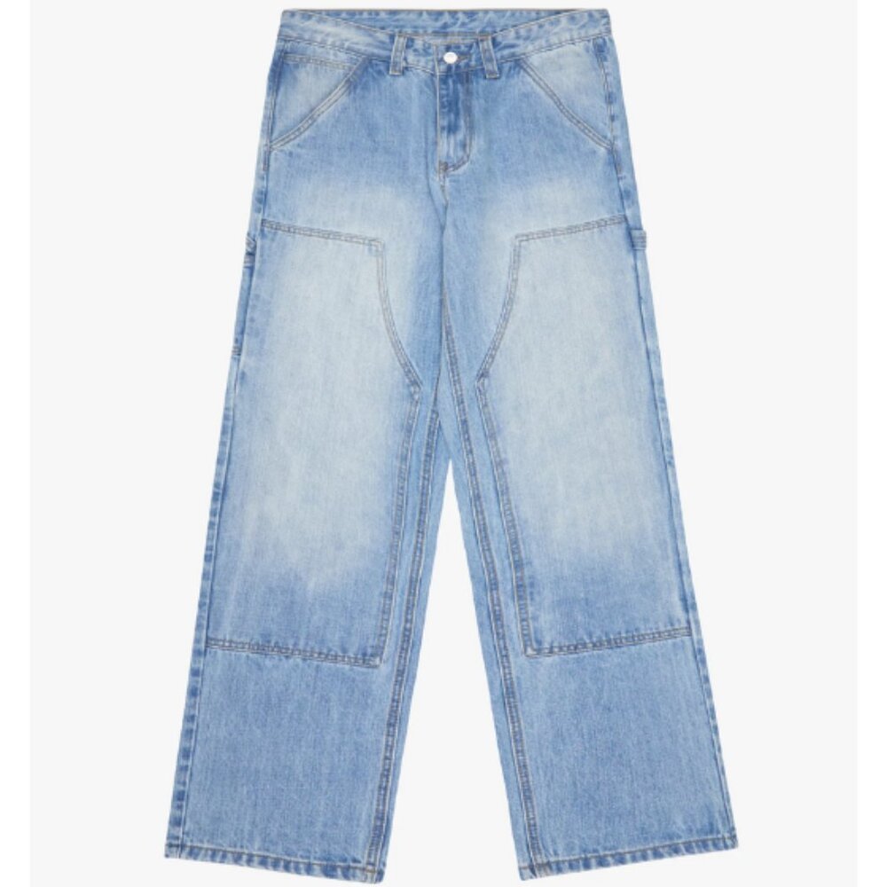 Silnt Chptrs "Rancher" Light Blue Wash Washed Stitch Jeans Size 30